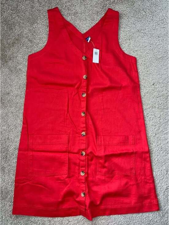Old Navy Dresses & Skirts - NWT maternity Old Navy red denim dress S